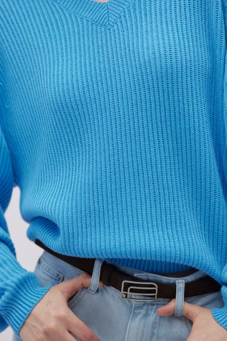 Svetr s hedvábím a výstřihem do V