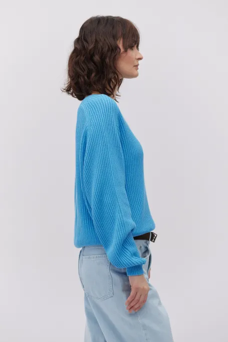 Svetr s hedvábím a výstřihem do V