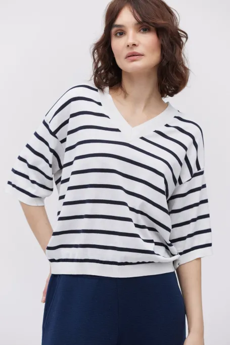 Pruhované tričko se šifonem