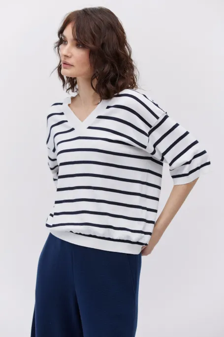 Pruhované tričko se šifonem