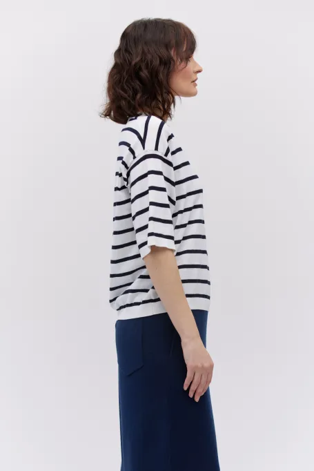 Pruhované tričko se šifonem