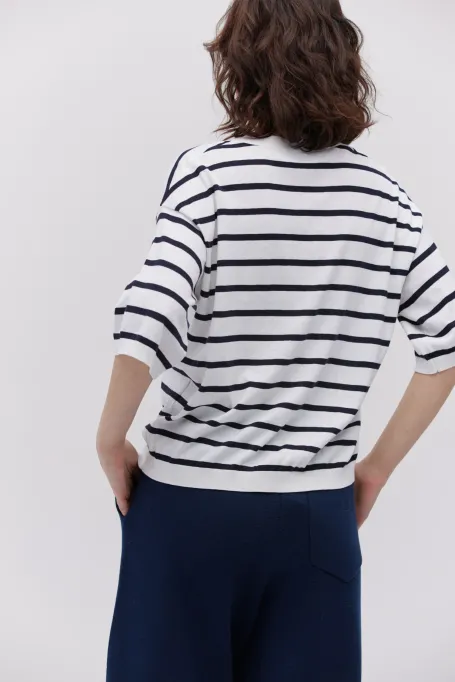 Pruhované tričko se šifonem