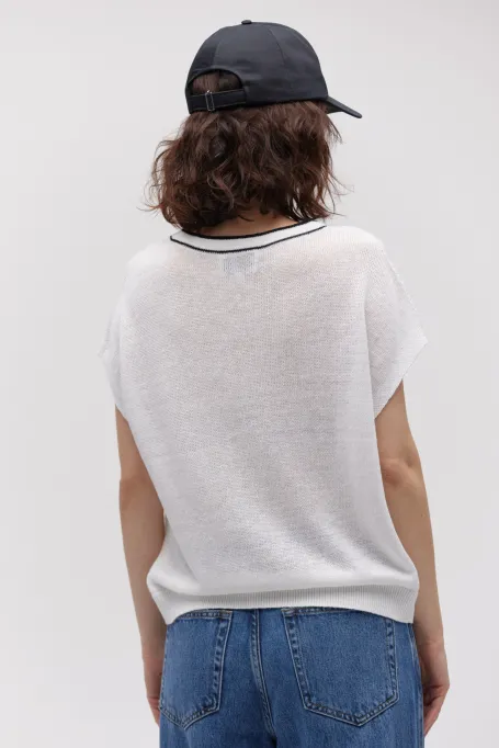 Bílá lněná blůza