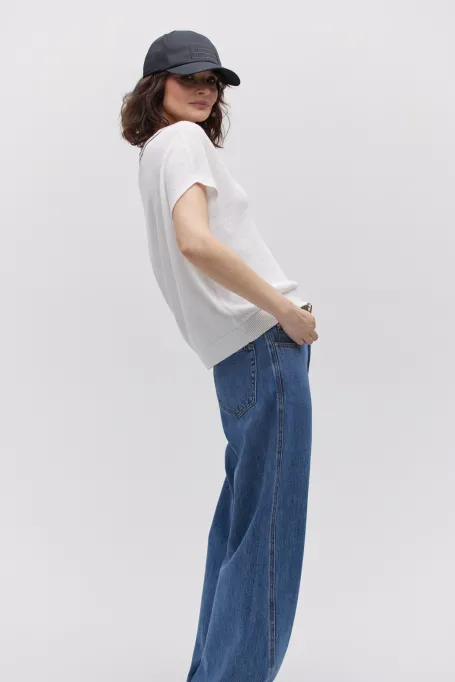 Bílá lněná blůza