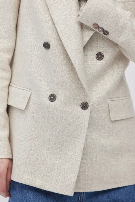 Béžový lněný sako