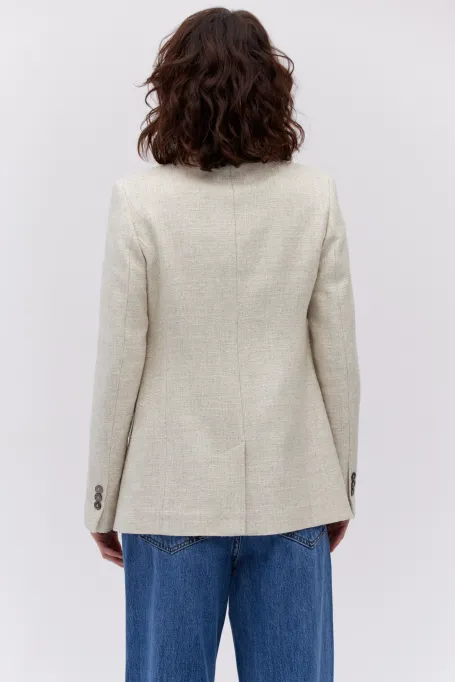 Béžový lněný sako