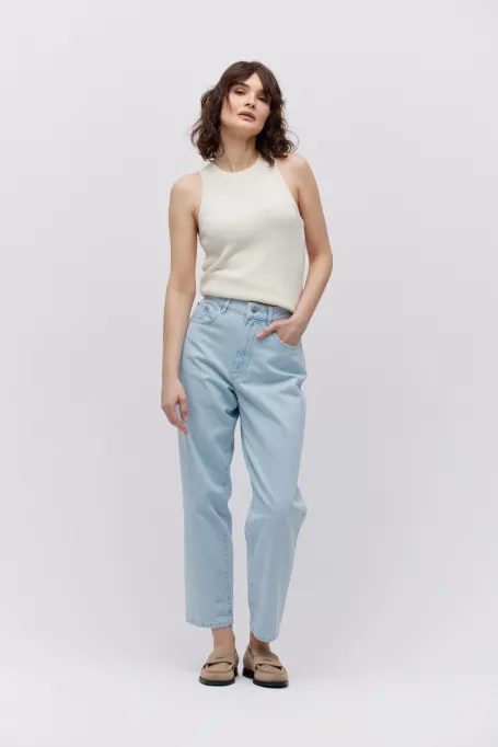 Modré džíny barrel