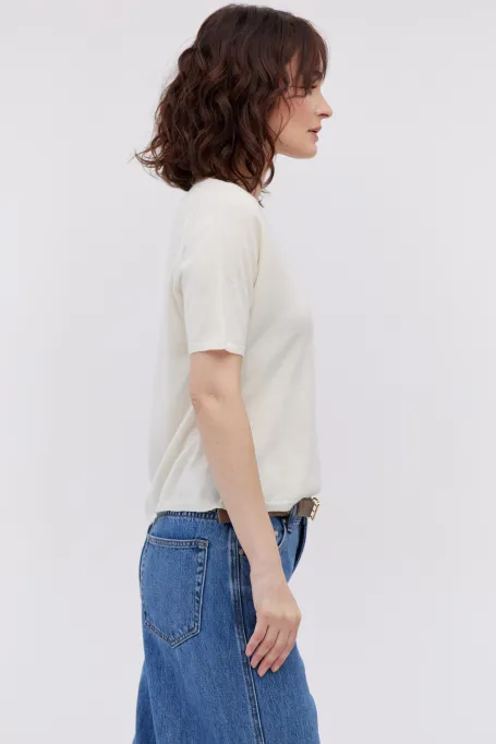 Bílá kasmír svetr