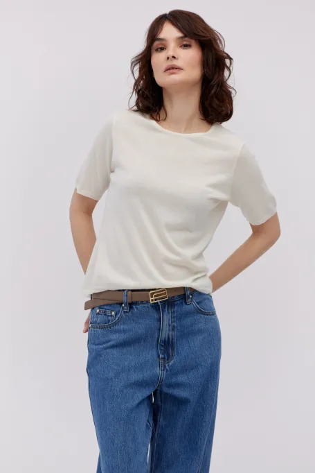 Bílá kasmír svetr