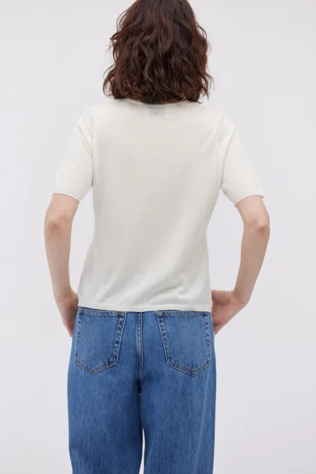 Bílá kasmír svetr