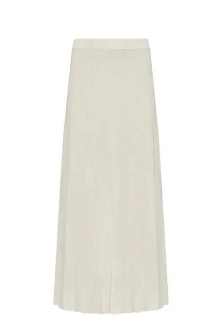 Dlouhá plisé sukně taupe