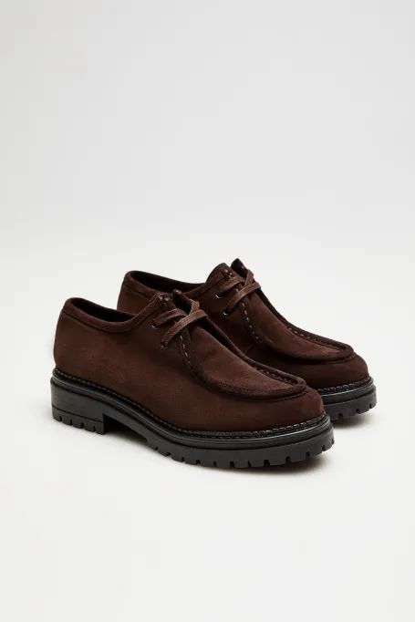 Kožené semišové oxfordky