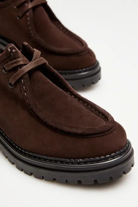 Kožené semišové oxfordky