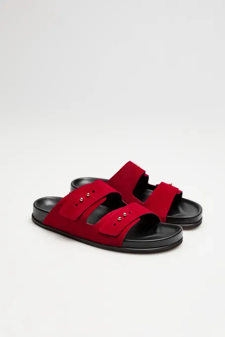 Kožené pantofle z nubukové kůže