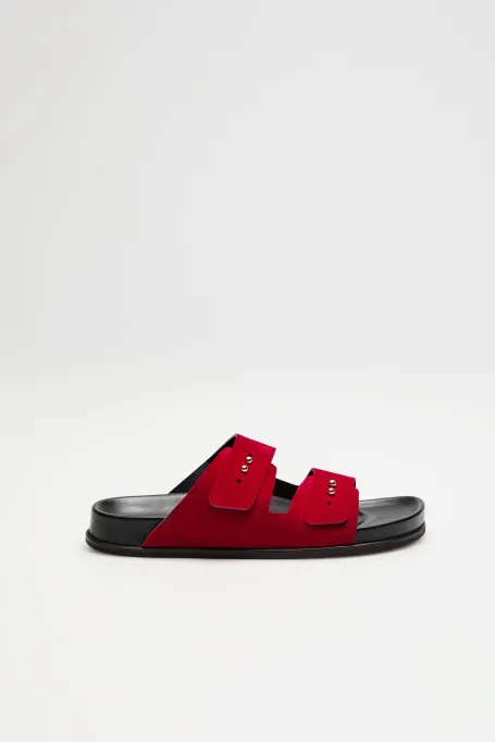 Kožené pantofle z nubukové kůže