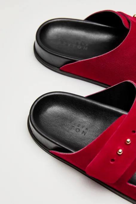 Kožené pantofle z nubukové kůže