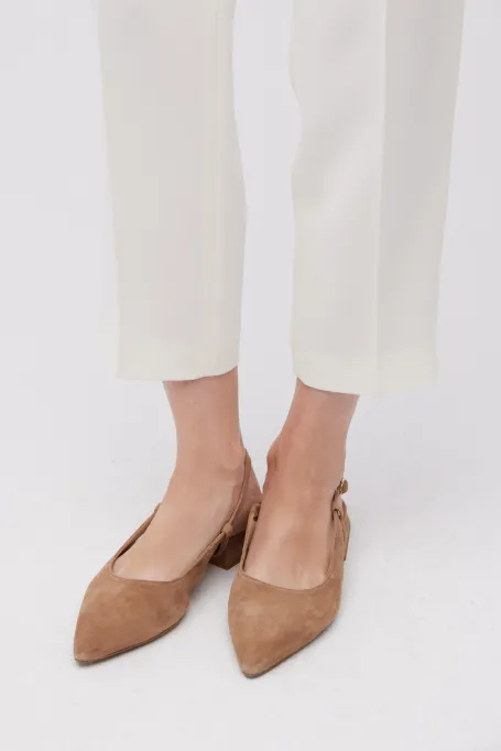 Bežové slingback boty s odkrytou patou