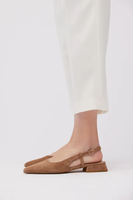 Bežové slingback boty s odkrytou patou