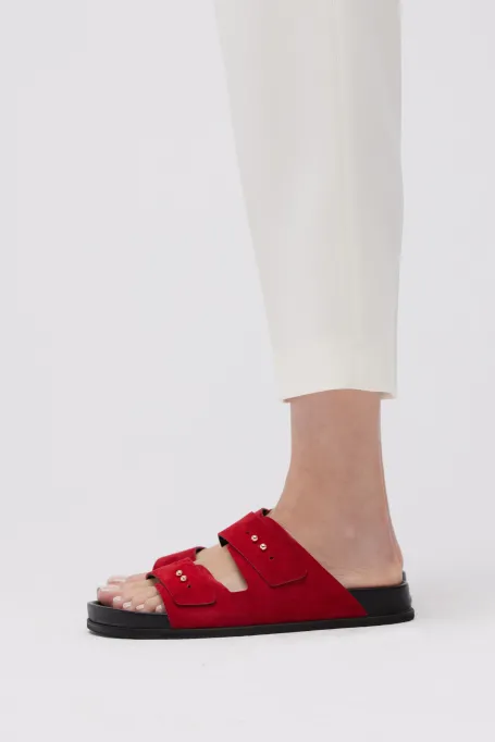 Kožené pantofle z nubukové kůže