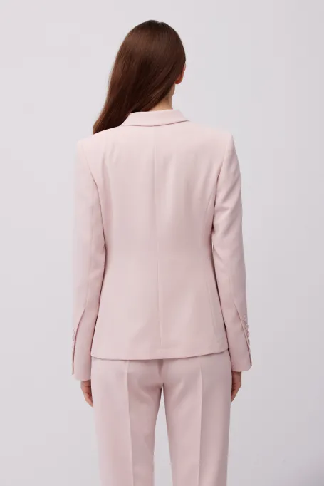 Dvouřadový blazer k obleku v pudrově růžové barvě