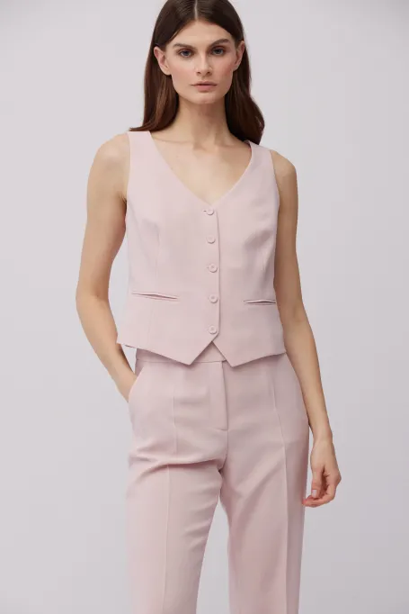 Kamizelka do obleku v pudrově růžové barvě