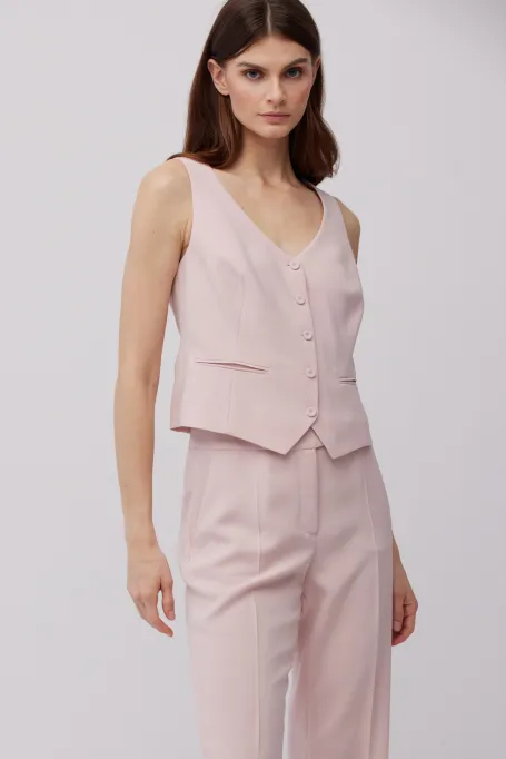 Kamizelka do obleku v pudrově růžové barvě