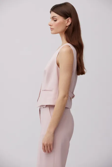 Kamizelka do obleku v pudrově růžové barvě