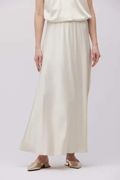 Dlouhá béžová sukně s rozparky