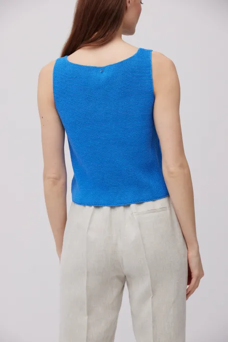 Modrá blůza s lnem