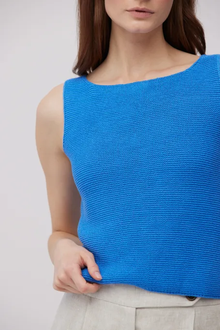 Modrá blůza s lnem