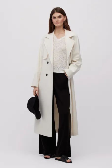 Černé široké kalhoty ze saténu