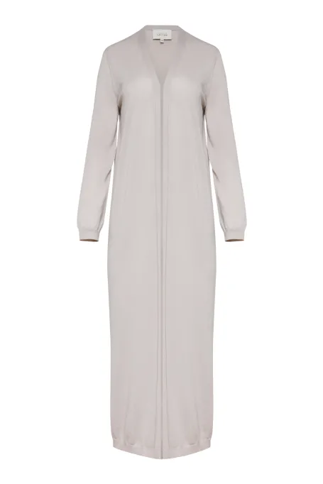 Dlouhý šedý vlněný kardigan