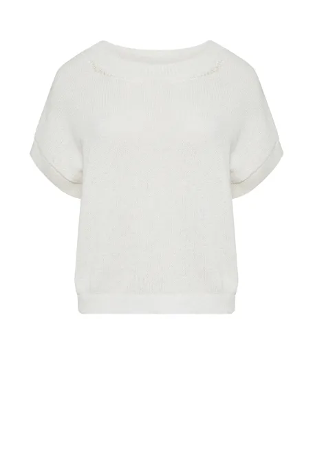 Bílá blůza s lnem