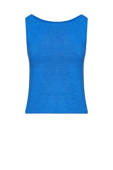 Modrá blůza s lnem