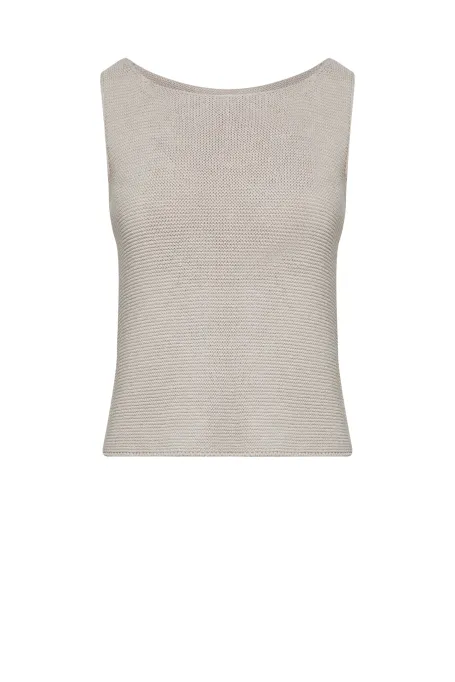 Úpletová halenka taupe s lnem