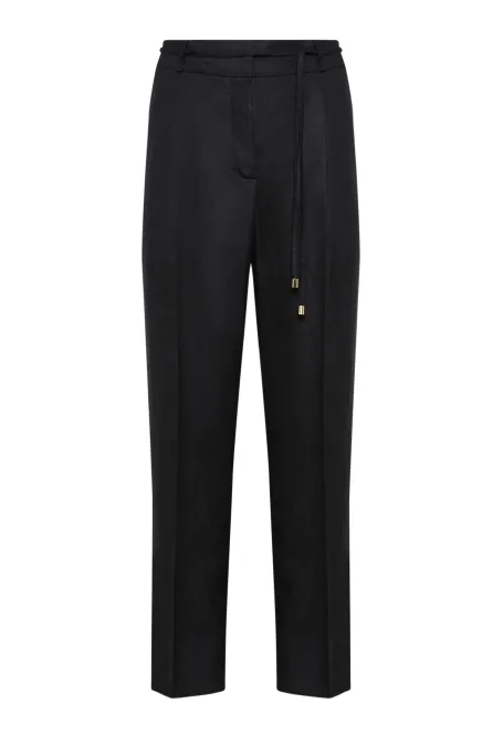 Černé lněné kalhoty