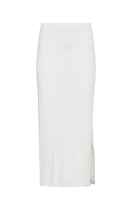 Bílá sukně s pleteným vzorem