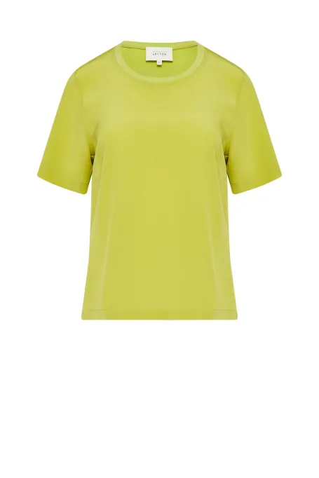 Hedvábná limonková blůza Brigitte