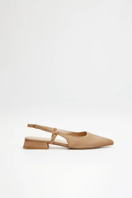 Bežové slingback boty s odkrytou patou