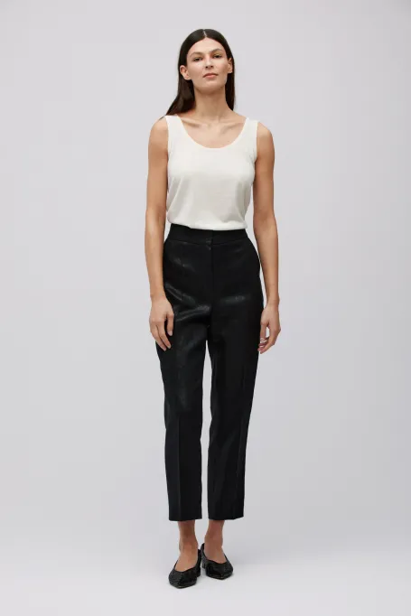 Černé lněné kalhoty k obleku