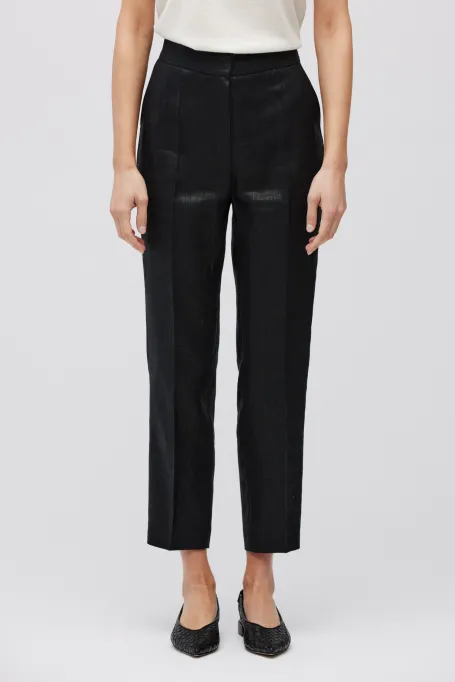 Černé lněné kalhoty k obleku