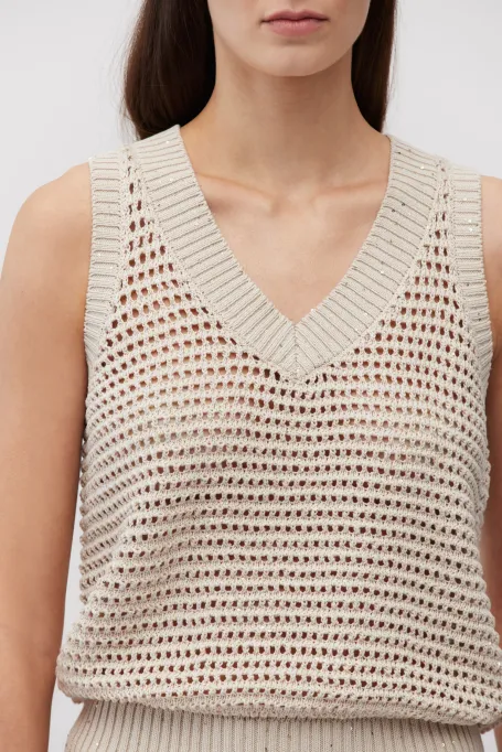 Bežový ažurový top