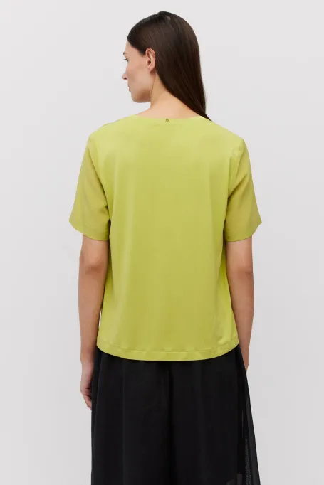 Hedvábná limonková blůza Brigitte