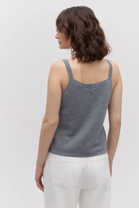 Šedý top z merinovlny