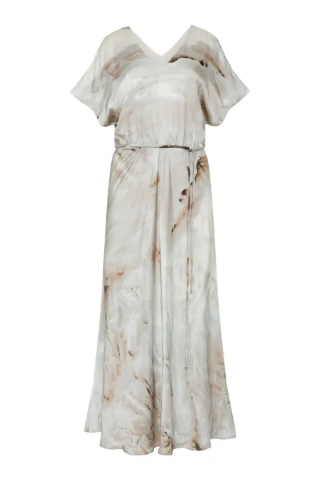 Luční midi šaty s vzorem