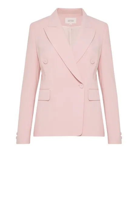 Dvouřadový blazer k obleku v pudrově růžové barvě