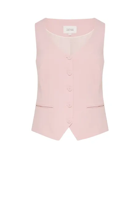 Kamizelka do obleku v pudrově růžové barvě