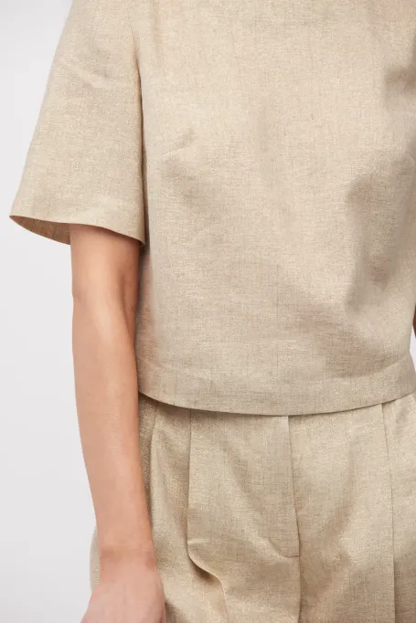 Bežová blůza s lnem