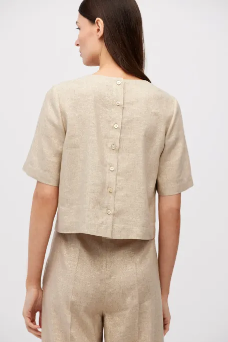 Bežová blůza s lnem