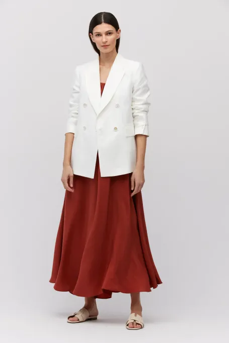 Bílý lněný sako k obleku